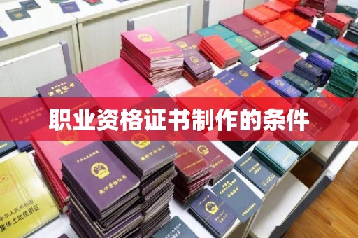 琼结职业资格证书制作的条件