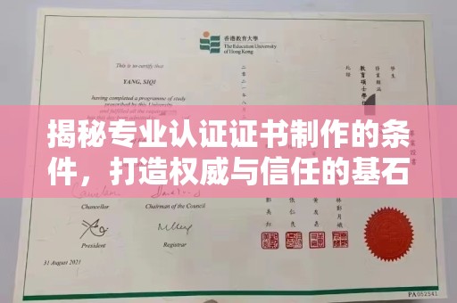 琼结揭秘专业认证证书制作的条件，打造权威与信任的基石